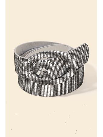 ANARCHY STREET - Full Sequin Faux Leather Belt SILVER