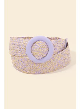 ANARCHY STREET - Hoop Buckle Wide Braided Belt PURPLE