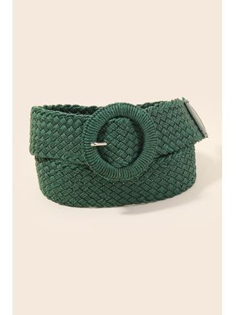 ANARCHY STREET - Monotone Hoop Buckle Braided Belt GREEN
