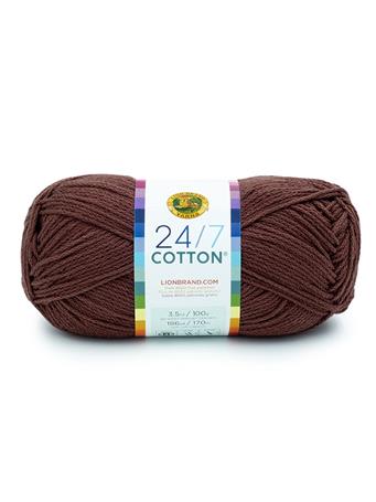 LION BRAND YARN - 24/7 Cotton Yarn 125 COFFEE BEANS