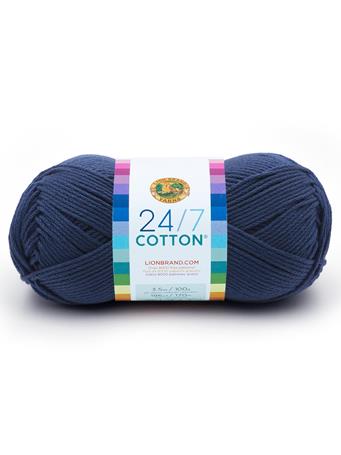 LION BRAND YARN - 24/7 Cotton Yarn 110 NAVY