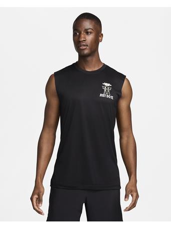 NIKE - Men's Dri-Fit Sleeveless Fitness T-Shirt BLACK