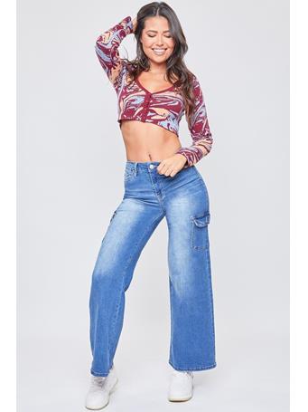 YMI JEANSWEAR - Skater Cargo Wide Leg Jeans 08M