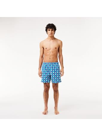 LACOSTE - Mid Length Robert George Swim Trunks IS8 MASCARPONE GREEN