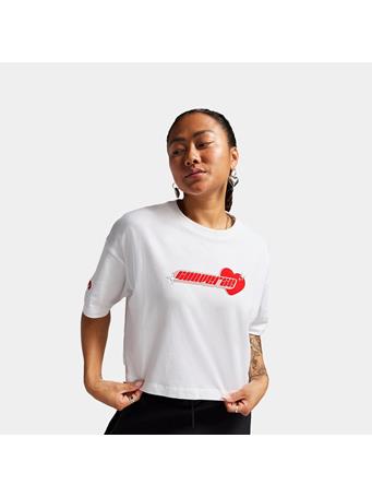 CONVERSE - Y2K Heart Cropped Oversized T-Shirt WHITE