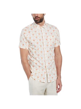 ORIGINAL PENGUIN - Short Sleeve All Over Tee Time Print Polo Shirt BIRCH CREAM