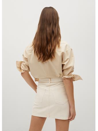 MANGO - Pocket Denim Miniskirt YELLOW