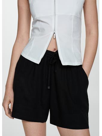 MANGO - Fluid Tie Shorts BLACK