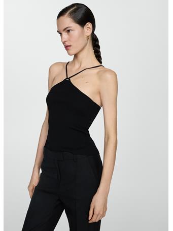 MANGO - Knitted Top with Metallic Thread BLACK
