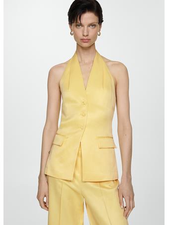 MANGO - Halter-Neck Vest with Buttons AMARILLO PASTEL
