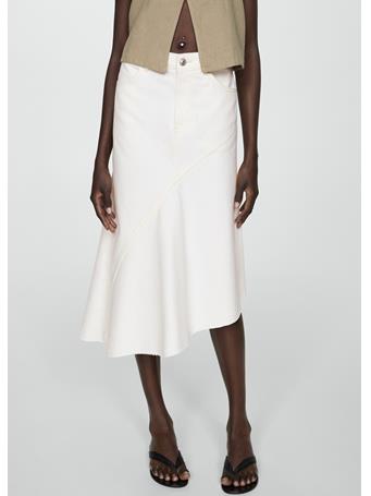 MANGO - Asymmetrical Denim Skirt NATURAL WHITE