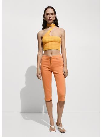 MANGO - Knit Asymmetric Top MEDIUM YELLOW