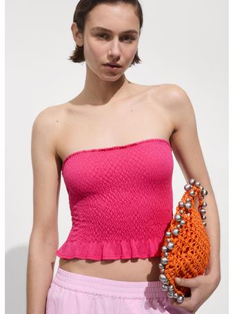 MANGO - Ruffled Top BRIGHT PINK