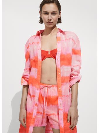 MANGO - Printed Shorts BRIGHT ORANGE