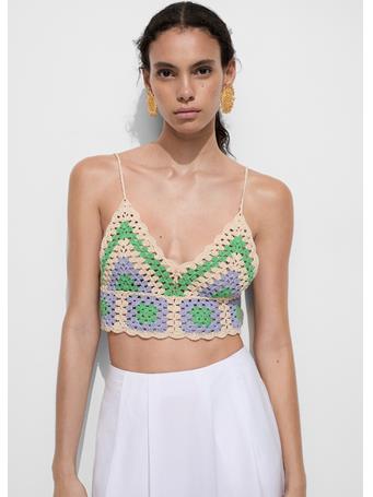 MANGO - Combined Crochet Top NATURAL WHITE
