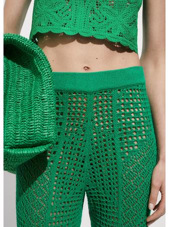 MANGO - Openwork Knit Pants MEDIUM GREEN