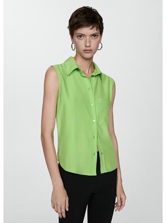 MANGO - Lyocell Sleeveless Shirt MEDIUM GREEN
