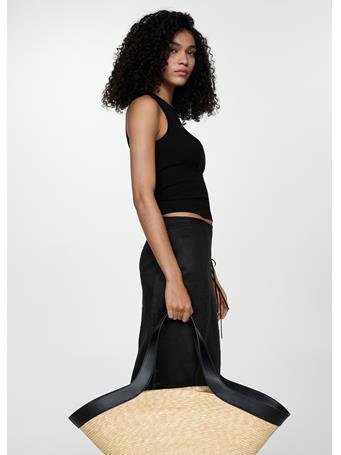 MANGO - Ribbed Knit Top BLACK