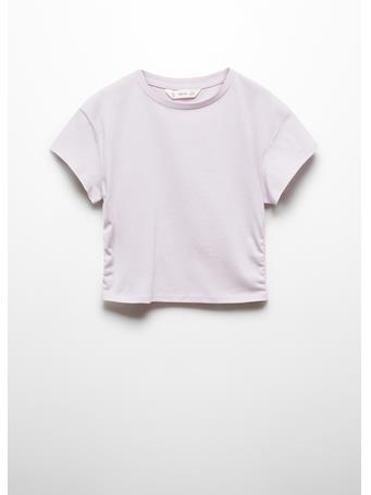 MANGO - Cotton T-Shirt with Pucker Detail LT PINK