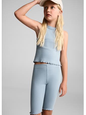 MANGO - Cotton Short Leggings MED BLUE