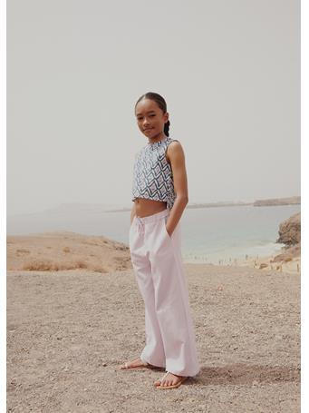 MANGO - Wideleg Linen Pants LT PURPLE