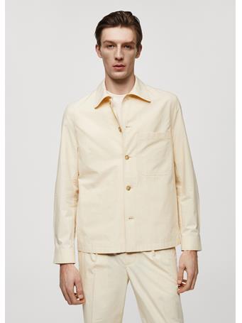 MANGO - Overshirt With Pocket LGH YELLOW