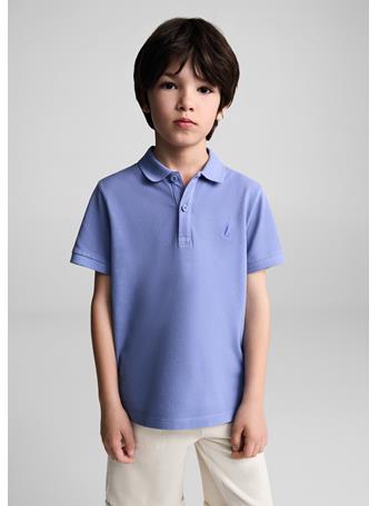 MANGO - 100% Cotton Polo Shirt MED BLUE