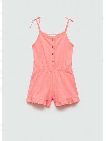 MANGO - Cotton Short Jumpsuit PINK