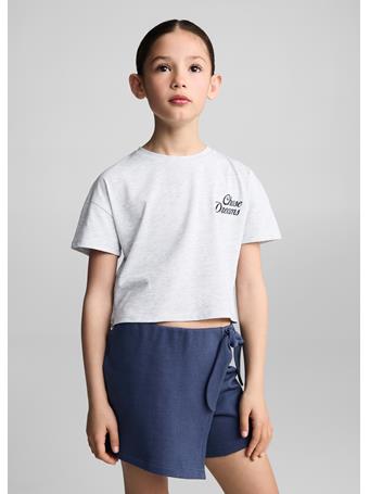 MANGO - Message Crop T-shirt LT GRAY