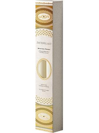 ARCHIPELAGO - Winter Frost Set Of 2 Taper Candles In White WHITE