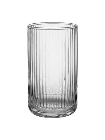 LADELLE - Zephyr Ribbed Highball Glass Tumbler - Clear CLEAR
