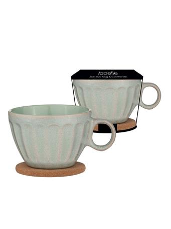 LADELLE - Elan Storm Blue Duo Mug & Coaster Set - Sage SAGE