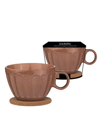 LADELLE - Elan Storm Blue Duo Mug & Coaster Set - Terracotta TERRACOTTA