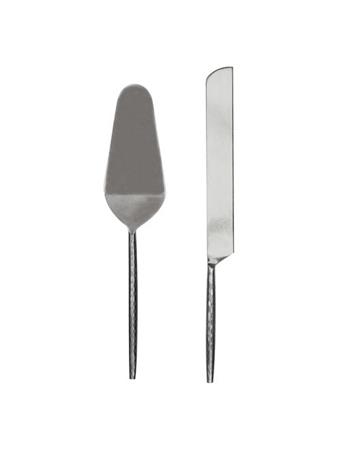 LADELLE - Hammered 2pc Silver Cake Server Set SILVER
