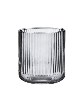 LADELLE - Zephyr Ribbed Glass Tumbler - Charcoal CHARCOAL