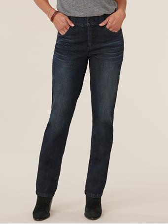 DEMOCRACY - "Ab"solution 33" Inseam Straight Leg Artisanal Denim Tall Jeans DARK INDIGO ARTISANAL