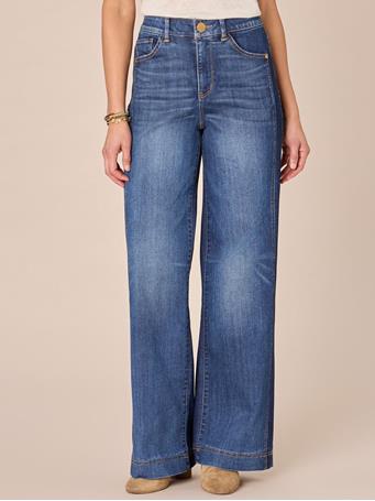 DEMOCRACY - "Ab"solution Skyrise Repreve Wide Leg Jeans with Double Side Seams BLUE/INDIGO