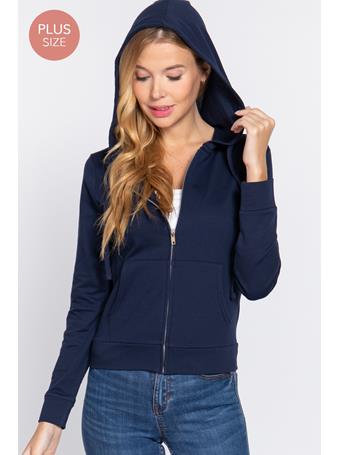 ACTIVE BASIC - [Plus] French Terry Hoodie Jacket NAVY