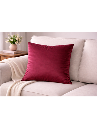 EDEN & WEST - Velvet Decorative Pillow BURGUNDY