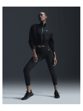 NIKE - Pro Women's Mid-Rise 7/8 Mesh-Paneled Leggings BLACK