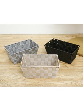 Creative Closet Woven Strap Tote  12 X 8 BLACK