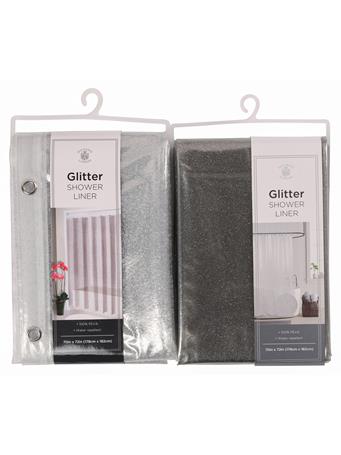 SULTAN - Glitter Shower Curtain Liner SILVER
