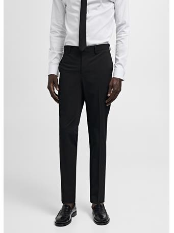 MANGO - Stretch Fabric Super Slim-Fit Suit Pants BLACK
