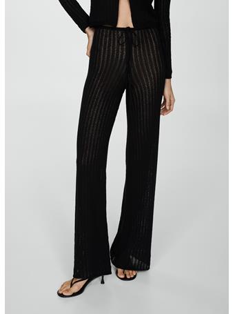 MANGO - Straight Knitted Pants BLACK