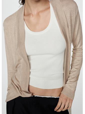 MANGO - Fine-Knit Cardigan LIGHT BEIGE