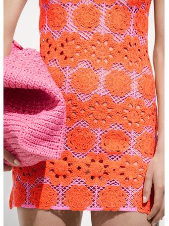 MANGO - Floral Crochet Dress BRIGHT ORANGE