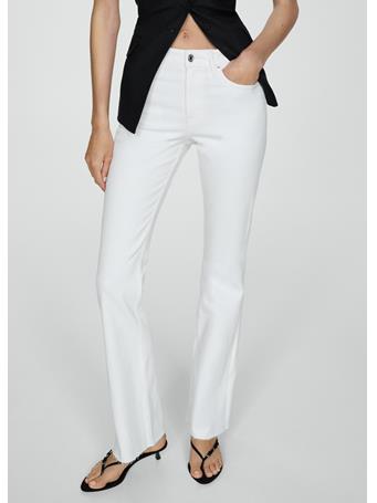 MANGO - Medium-Rise Flared Jeans WHITE