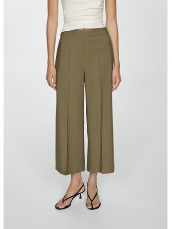 MANGO - Flowy Cropped Pants MEDIUM BEIGE