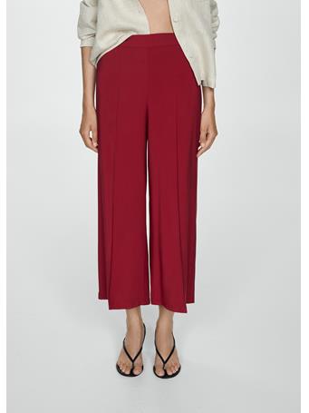 MANGO - Flowy Cropped Pants BRIGHT RED