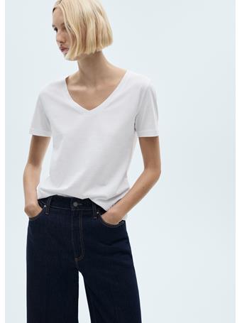MANGO - Short-Sleeved Cotton T-Shirt WHITE